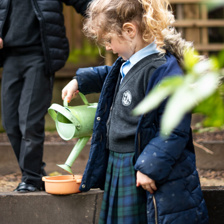 Devonshire House student in a Forest School lesson